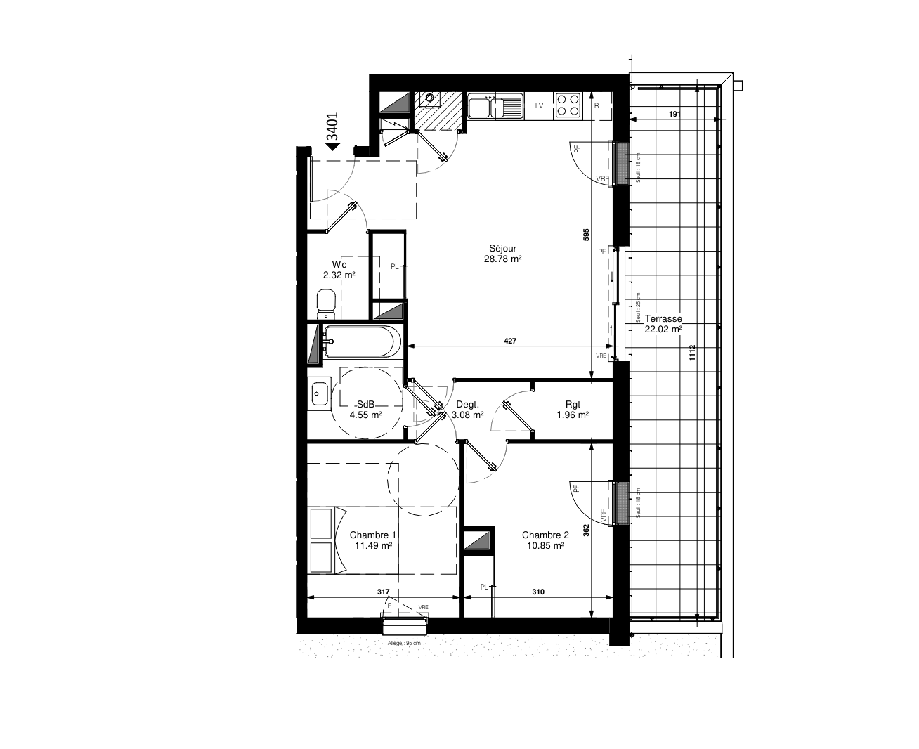 appartement 3 pièces en vente sur PORNICHET (44380)