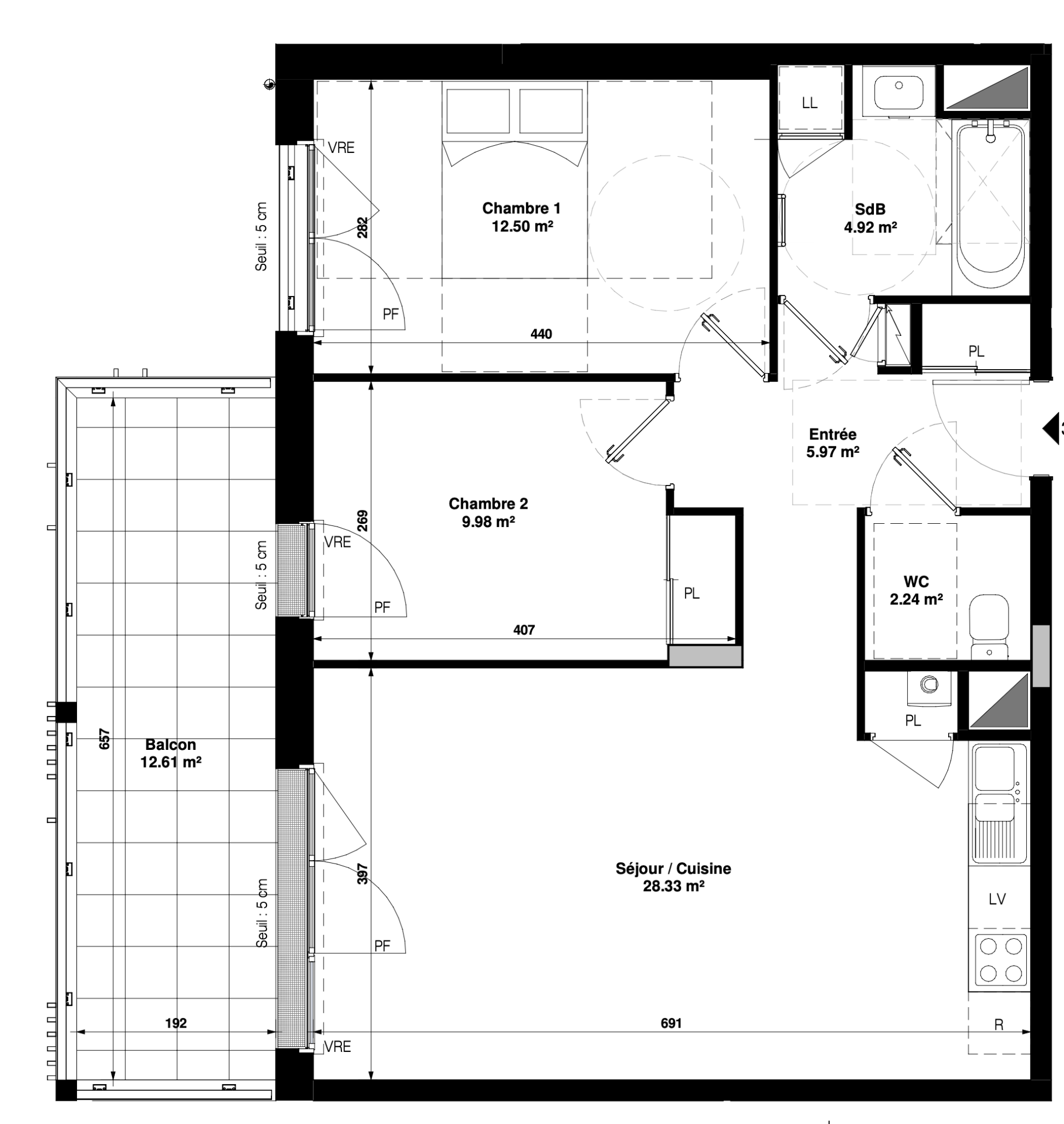 appartement 3 pièces en vente sur PORNICHET (44380)